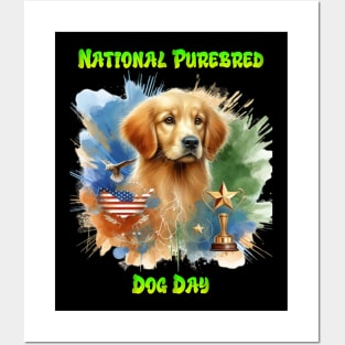 Majestic Golden Retriever With Trophy and Stars Posters and Art